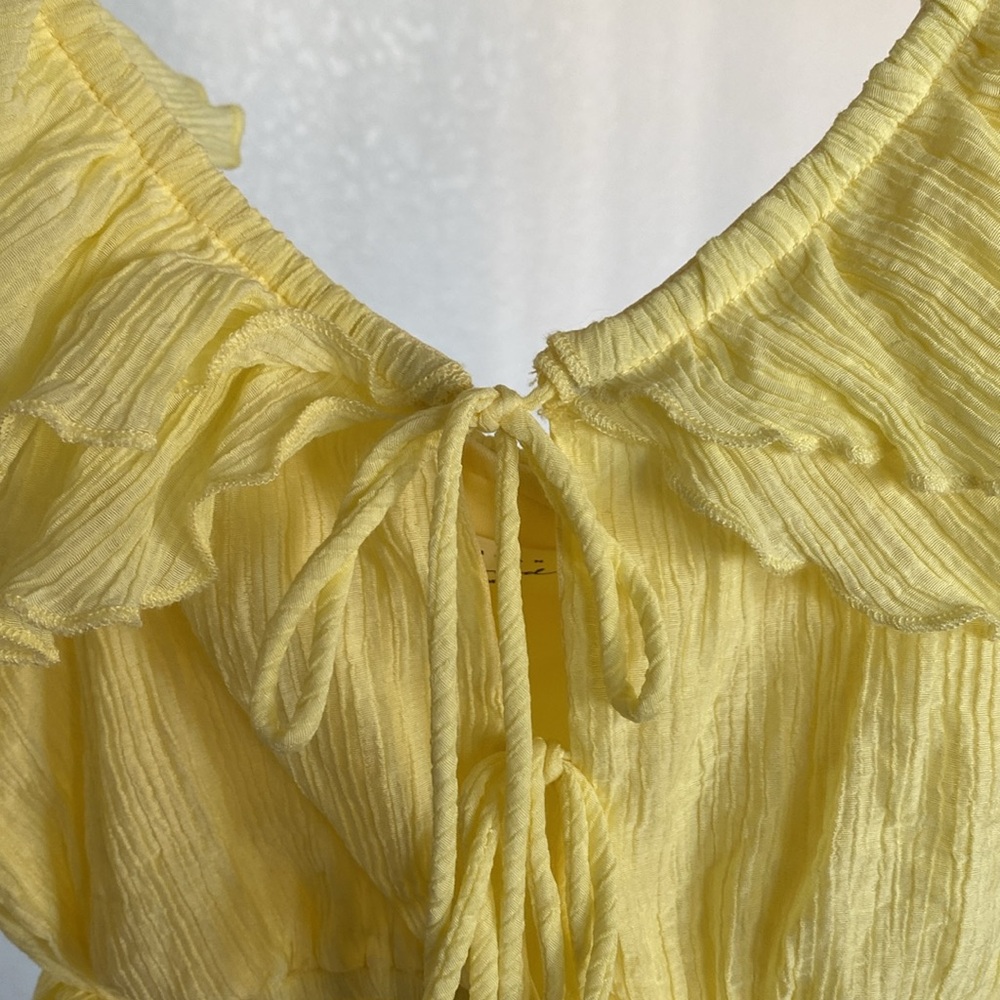 Yellow Ruffle Tie Top - Picture 2 of 5